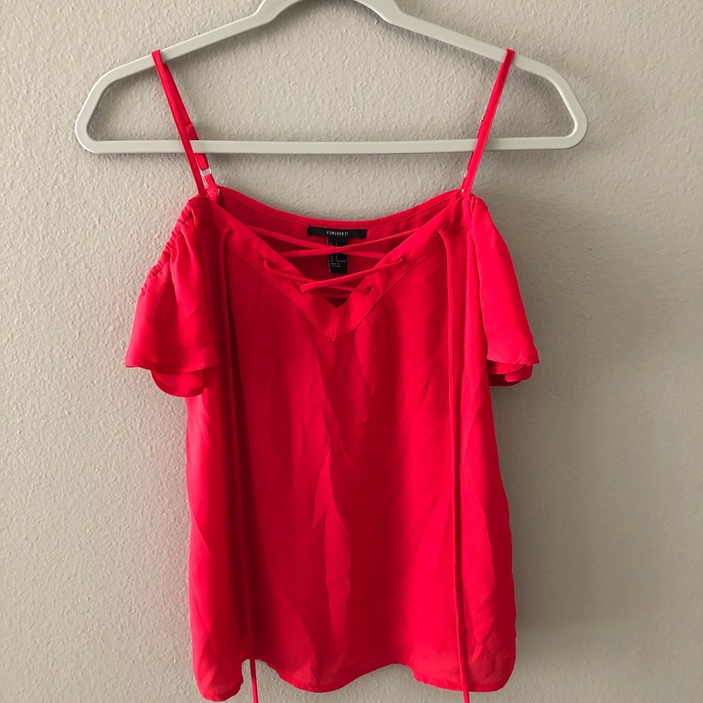 Forever 21 Womens Small Red Top